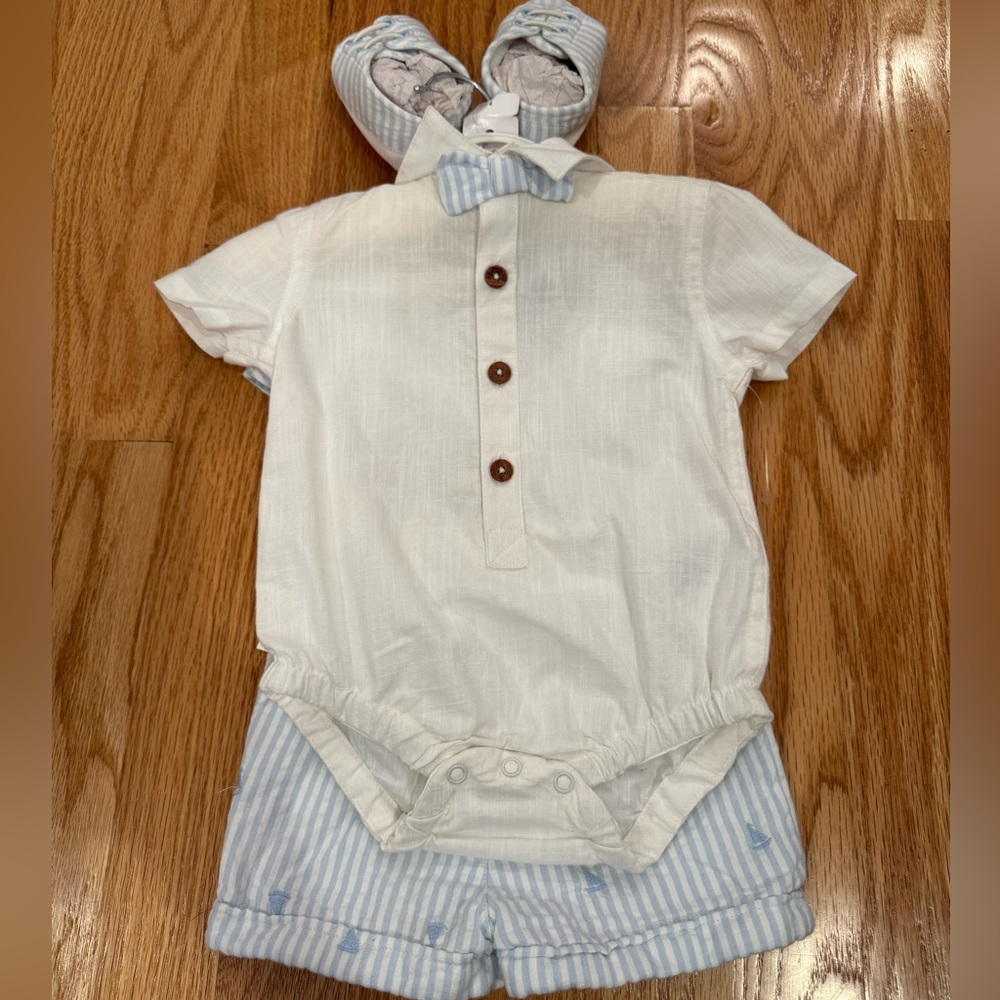 NWT Tommy Bahama kids seersucker 4 piece outfit 3-6 months